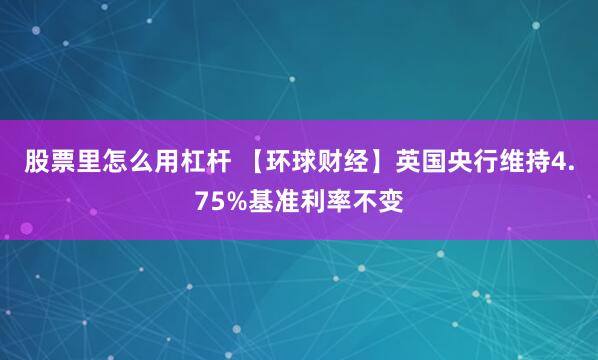 股票里怎么用杠杆 【环球财经】英国央行维持4.75%基准利率不变