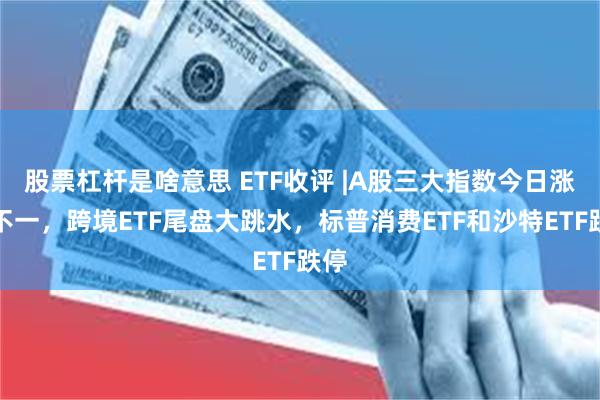 股票杠杆是啥意思 ETF收评 |A股三大指数今日涨跌不一，跨境ETF尾盘大跳水，标普消费ETF和沙特ETF跌停